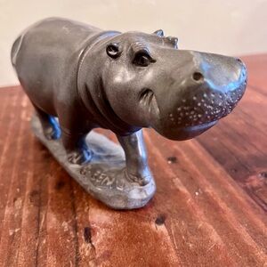Gray Hippo Figurine, stone